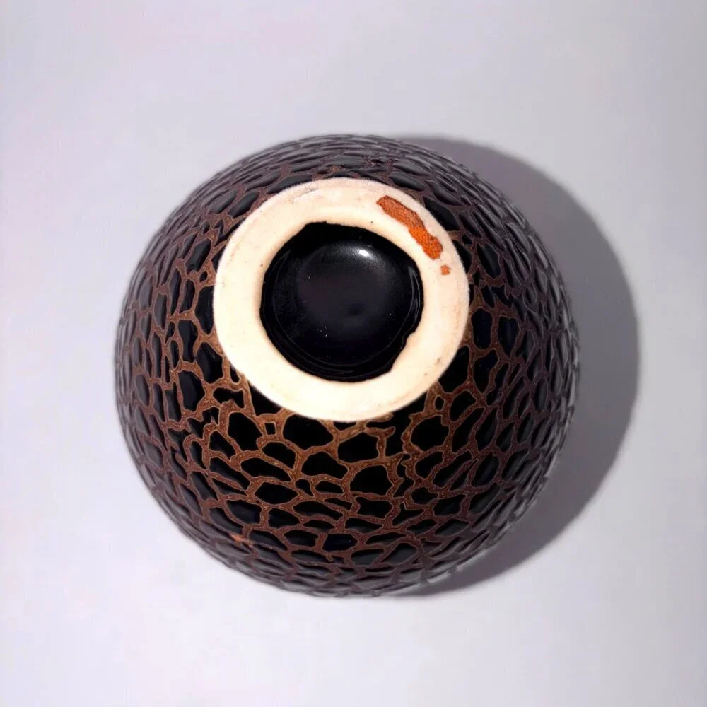 Keramik Ceramic Brown & Bronze Textured Reptile Inspired Ceramic Vase Artisan
